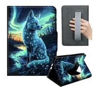 HGGJFLYX Case for Kindle Paperwhite 10th 2019,360 Degree Rotating Multi-Angle Viewing Stand,Hand Strap,PU Leather Tablet Cover 6" for Kindle 10th 2019,Auto Sleep/Wake,Aurora Fox