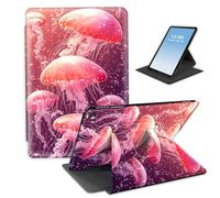 HGGJFLYX Case for Kindle Paperwhite 11th Gen 2022 Tablet,360 Degree Rotating Multi-Angle Viewing Stand Fold Leather E-Book Cover 6.8" for Kindle 11th 2022,Auto Sleep/Wake,Pink Jellyfish Underwater