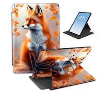HGGJFLYX Case for Kindle Paperwhite 12th Gen 2024 Tablet,360 Degree Rotating Multi-Angle Viewing Stand Fold Leather E-Book Cover for Kindle Colorsoft 7",Auto Sleep/Wake,Autumn Fox in Woods
