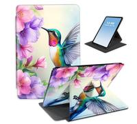 HGGJFLYX Case for Kindle Paperwhite 12th Gen 2024 Tablet,360 Degree Rotating Multi-Angle Viewing Stand Fold Leather E-Book Cover for Kindle Colorsoft 7",Auto Sleep/Wake,Hummingbird by Flowers
