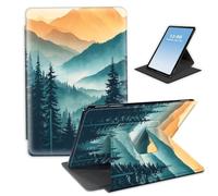 HGGJFLYX Case for Kindle Paperwhite 12th Gen 2024 Tablet,360 Degree Rotating Multi-Angle Viewing Stand Fold Leather E-Book Cover for Kindle Colorsoft 7",Auto Sleep/Wake,Misty Mountain Sunrise