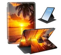 HGGJFLYX Case for Kindle Scribe 10.2 Inch 2022/2024 Tablet,360 Degree Rotating Multi-Angle Viewing Stand Fold Leather E-Book Cover 10.2" Kindle Scribe,Auto Sleep/Wake,Tropical Sunset Beach