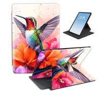 HGGJFLYX Case for Kindle Scribe 10.2 Inch 2022/2024 Tablet,360 Degree Rotating Multi-Angle Viewing Stand Fold Leather E-Book Cover 10.2" Kindle Scribe,Auto Sleep/Wake,Hummingbird Flower Bloom