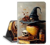 HGGJFLYX Case for Kindle Scribe 10.2 Inch 2022/2024 Tablet, PU Leather Folio Cover with Auto Sleep/Wake, Multi-Angle Stand E-Book Protective Cover for Kindle Scribe,Witch's Hat Illustration