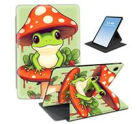HGGJFLYX Case for Samsung Galaxy Tab A9 Plus Tablet,360 Degree Rotating Multi-Angle Viewing Stand Fold Leather Tablet Cover 10.9" for Samsung Galaxy Tab A9+,Auto Sleep/Wake,Frog Under Mushroom Hat