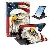 HGGJFLYX Case for Samsung Galaxy Tab A9 Plus Tablet,360 Degree Rotating Multi-Angle Viewing Stand Fold Leather Tablet Cover 10.9" for Samsung Galaxy Tab A9+,Auto Sleep/Wake,Bald Eagle Flag