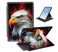 HGGJFLYX Case for Samsung Galaxy Tab A9 Tablet,360 Degree Rotating Multi-Angle Viewing Stand Fold Leather Tablet Cover 8.7" for Samsung Galaxy Tab A9,Auto Sleep/Wake,American Eagle with Flag