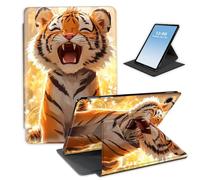 HGGJFLYX Case for Samsung Galaxy Tab A9 Tablet,360 Degree Rotating Multi-Angle Viewing Stand Fold Leather Tablet Cover 8.7" for Samsung Galaxy Tab A9,Auto Sleep/Wake,Cute Tiger in Forest