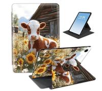 HGGJFLYX Case for Samsung Galaxy Tab A9 Tablet,360 Degree Rotating Multi-Angle Viewing Stand Fold Leather Tablet Cover 8.7" for Samsung Galaxy Tab A9,Auto Sleep/Wake,Calf Sunflower Field