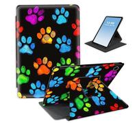HGGJFLYX Case for Samsung Galaxy Tab A9 Tablet,360 Degree Rotating Multi-Angle Viewing Stand Fold Leather Tablet Cover 8.7" for Samsung Galaxy Tab A9,Auto Sleep/Wake,Colorful Paw Prints