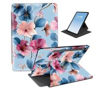 HGGJFLYX Case for Samsung Galaxy Tab S9 2023 Tablet,360 Degree Rotating Multi-Angle Viewing Stand Fold Leather Tablet Cover for Tab S9/S9 FE/S10 FE,Auto Sleep/Wake,Floral Whispers