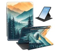 HGGJFLYX Case for Samsung Galaxy Tab S9 2023 Tablet,360 Degree Rotating Multi-Angle Viewing Stand Fold Leather Tablet Cover for Tab S9/S9 FE/S10 FE,Auto Sleep/Wake,Misty Mountain Sunrise