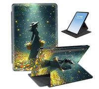 HGGJFLYX Case for Samsung Galaxy Tab S9 2023 Tablet,360 Degree Rotating Multi-Angle Viewing Stand Fold Leather Tablet Cover for Tab S9/S9 FE/S10 FE,Auto Sleep/Wake,Flower Picker Witchy Forest