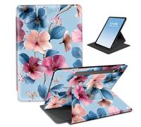 HGGJFLYX Case for Samsung Galaxy Tab S9/S10/S8 Ultra Tablet,360 Degree Rotating Multi-Angle Viewing Stand Fold Leather Tablet Cover for Tab S9/S10/S8 Ultra,Auto Sleep/Wake,Floral Whispers