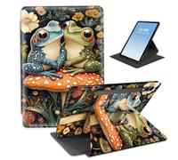 HGGJFLYX Case for Samsung Galaxy Tab S9/S9 FE/S10 Plus Tablet,360 Degree Rotating Multi-Angle Viewing Stand Fold Tablet Cover for S9/S9 FE/S10 Plus,Auto Sleep/Wake,Frogs Mushroom Floral