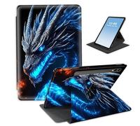 HGGJFLYX Case for Samsung Galaxy Tab S9/S9 FE/S10 Plus Tablet,360 Degree Rotating Multi-Angle Viewing Stand Fold Leather Tablet Cover for S9/S9 FE/S10 Plus,Auto Sleep/Wake,Mythical Blue Dragon