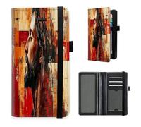 HGGJFLYX Checkbook Cover for Women and Men, PU Leather RFID Blocking Checkbook Holder Wallet Case with Elastic Strap & Multiple Card Slots-J9, Jesus and Cross Painting, 7.28*3.93 inch, Modern
