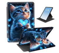 HGGJFLYX for iPad 10.2 inch 2021/2020/2019,360 Degree Rotating Multi-Angle Viewing Stand Leather Cover 10.2" for iPad 7th/8th/9th Generation,Auto Sleep/Wake,Cat Starry Heart