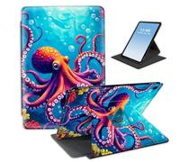 HGGJFLYX for iPad 8th/6th/5th Generation 9.7-Inch 2018/2017,360 Degree Rotating Multi-Angle Viewing Stand Leather Cover 9.7" for iPad 2018 2017,Auto Sleep/Wake,Octopus in Colorful Ocean