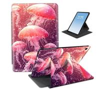 HGGJFLYX for iPad 8th/6th/5th Generation 9.7-Inch 2018/2017,360 Degree Rotating Multi-Angle Viewing Stand Leather Cover 9.7" for iPad 2018 2017,Auto Sleep/Wake,Pink Jellyfish Underwater