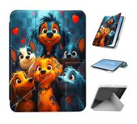 HGGJFLYX for iPad 9th/ 8th/ 7th Generation Case 10.2" Case with Pencil Holder, Foldable Y-Shaped Protective Cover, Stylish Clear Multi-Angle Viewing & Auto Sleep/Wake, Dog Group Heart