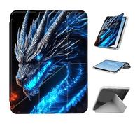 HGGJFLYX for iPad A16 (11th Generation) Case with Pencil Holder, Foldable Y-Shaped Protective Cover, Stylish Clear Multi-Angle Viewing & Auto Sleep/Wake Tablet Case, Mythical Blue Dragon