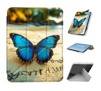 HGGJFLYX for iPad Air 11 2024 Case with Pencil Holder, Foldable Y-Shaped Protective Cover, Stylish Clear Multi-Angle Viewing & Auto Sleep/Wake Tablet Case, Five Cats Fence Daisies