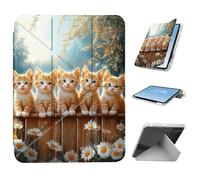HGGJFLYX for iPad Air 11 2024 Case with Pencil Holder, Foldable Y-Shaped Protective Cover, Stylish Clear Multi-Angle Viewing & Auto Sleep/Wake Tablet Case, Red Fox Snow Sunset
