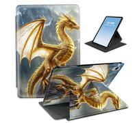 HGGJFLYX for iPad Air 11 Inch Case M3(2025)/M2(2024),360 Degree Rotating Multi-Angle Viewing Stand Cover 10.9" for iPad Air 6th/5th/4th 2025/2024/2022/2020,Auto Sleep/Wake,Golden Dragon On Mountain