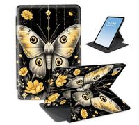 HGGJFLYX for iPad Air 13 Inch Case M3(2025)/M2(2024),360 Degree Rotating Multi-Angle Viewing Stand Cover 12.9" for iPad Pro 2022/2021/2020,Auto Sleep/Wake,Mystic Moth with Flowers