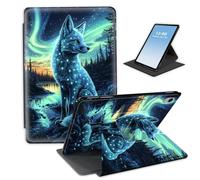 HGGJFLYX for iPad Air 3 2019,360 Degree Rotating Multi-Angle Viewing Stand Leather Cover for iPad Pro 10.5 Inch Case 2017,Auto Sleep/Wake,Aurora Fox