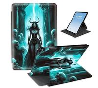 HGGJFLYX for iPad Air 3 2019,360 Degree Rotating Multi-Angle Viewing Stand Leather Cover for iPad Pro 10.5 Inch Case 2017,Auto Sleep/Wake,Dark Queen Skulls