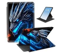HGGJFLYX for iPad Air 3 2019,360 Degree Rotating Multi-Angle Viewing Stand Leather Cover for iPad Pro 10.5 Inch Case 2017,Auto Sleep/Wake,Mythical Blue Dragon