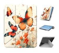 HGGJFLYX for iPad Air 3 2019/iPad Pro 10.5 inch Case with Pencil Holder, Foldable Y-Shaped Protective Cover, Stylish Clear Multi-Angle Viewing & Auto Sleep/Wake, Butterfly Flower Watercolor