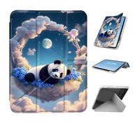 HGGJFLYX for iPad Air 3 2019/iPad Pro 10.5 inch Case with Pencil Holder, Foldable Y-Shaped Protective Cover, Stylish Clear Multi-Angle Viewing & Auto Sleep/Wake, Cloud - Bed Panda