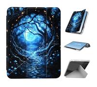 HGGJFLYX for iPad mini 7 A17 Pro 2024/iPad Mini 6 2021 Case with Pencil Holder, Foldable Y-Shaped Protective Cover, Stylish Clear Multi-Angle Viewing & Auto Sleep/Wake, White Tiger Blue Eyes Snow