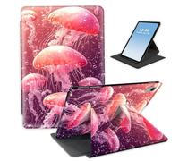 HGGJFLYX for iPad mini 7 (A17 Pro) Case 2024/iPad Mini 6 2021,360 Degree Rotating Multi-Angle Viewing Stand Cover 8.3" for iPad mini 7/6 Gen,Auto Sleep/Wake,Pink Jellyfish Underwater