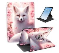 HGGJFLYX for iPad Pro 11 Inch 2024,360 Degree Rotating Multi-Angle Viewing Stand Cover for iPad Pro 11 Inch 2024,Auto Sleep/Wake,Fox Cherry Blossom