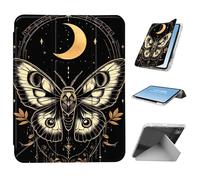 HGGJFLYX for iPad Pro 13 2024 Case with Pencil Holder, Foldable Y-Shaped Protective Cover, Stylish Clear Multi-Angle Viewing & Auto Sleep/Wake Tablet Case, Mystic Moth Moon