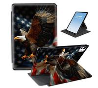 HGGJFLYX for iPad Pro 13 Inch 2024,360 Degree Rotating Multi-Angle Viewing Stand Cover for iPad Pro 13 Inch 2024,Auto Sleep/Wake,American Eagle