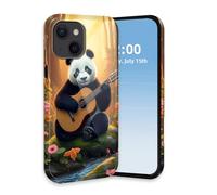 HGGJFLYX for iPhone 14 Plus Case, Dual Layer Shockproof Phone Case,Hard PC & Silicone Heavy Duty Full-Body Protective Bumper,Panda Playing Guitar Slim Glossy Phone Cover for iPhone 14 Plus
