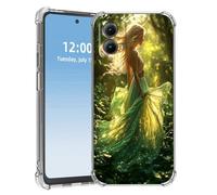 HGGJFLYX for Motorola Moto Edge 5G 2024 Case, Slim Transparent Clear TPU Shockproof Phone Case, Scratch-Resistant Full Body Protective Phone Cover, Green Forest Elf