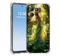 HGGJFLYX for Motorola Moto G 5G 2025 Case, Slim Transparent Clear TPU Shockproof Phone Case, Scratch-Resistant Full Body Protective Phone Cover, Green Forest Elf