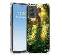 HGGJFLYX for Motorola Moto G Power 2024 Case, Slim Transparent Clear TPU Shockproof Phone Case, Scratch-Resistant Full Body Protective Phone Cover, Green Forest Elf