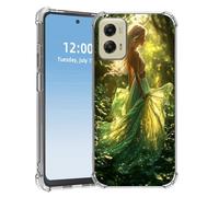HGGJFLYX for Motorola Moto G Stylus 5G 2024 Case, Slim Transparent Clear TPU Shockproof Phone Case, Scratch-Resistant Full Body Protective Phone Cover, Green Forest Elf