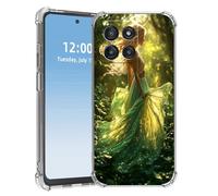 HGGJFLYX for Motorola Moto G Stylus 5G 2025 Case, Slim Transparent Clear TPU Shockproof Phone Case, Scratch-Resistant Full Body Protective Phone Cover, Green Forest Elf