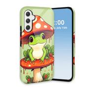 HGGJFLYX for Samsung Galaxy A14 Case, Dual Layer Shockproof Phone Case,Hard PC & Silicone Heavy Duty Full-Body Protective Bumper,Frog Under Mushroom Hat Slim Glossy Phone Cover for Galaxy A14