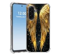HGGJFLYX for Samsung Galaxy A17 Case, Slim Transparent Clear TPU Shockproof Phone Case, Scratch-Resistant Full Body Protective Cover for Samsung Galaxy A17, Gilded Wings