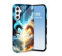 HGGJFLYX for Samsung Galaxy A25 Case, Dual Layer Shockproof Phone Case,Hard PC & Silicone Heavy Duty Full-Body Protective Bumper,Sky Battle Dragons Slim Glossy Phone Cover for Galaxy A25