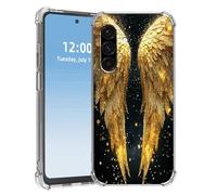 HGGJFLYX for Samsung Galaxy A26 Case, Slim Transparent Clear TPU Shockproof Phone Case, Scratch-Resistant Full Body Protective Cover for Samsung Galaxy A26, Gilded Wings